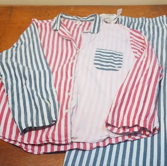 Victoria Secret Candy Stripe Pajama Set EUC XL - Picture 13 of 13